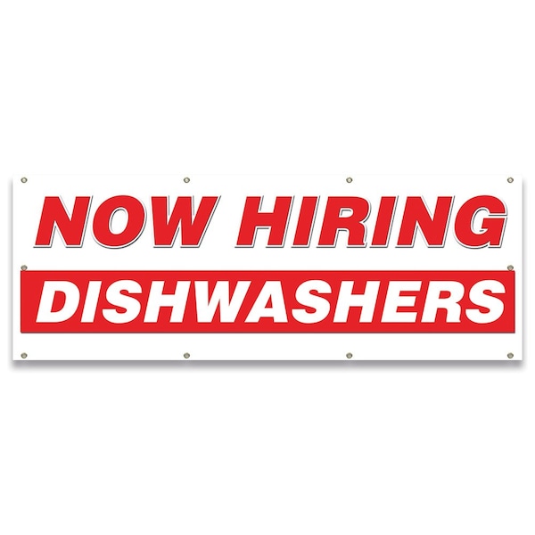 Signmission Now Hiring Dishwashers Banner Apply Inside Accepting Application Single Sided B-96-30234 - main